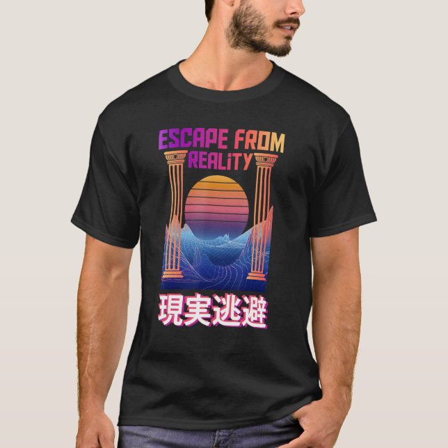 Camiseta Escape Do Vaporwave Da Realidade (Frente)