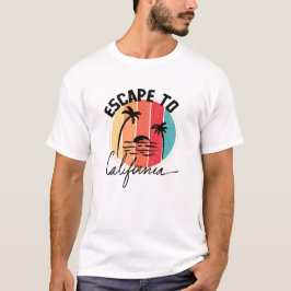 Camiseta escape na califórnia retrô vintage verão