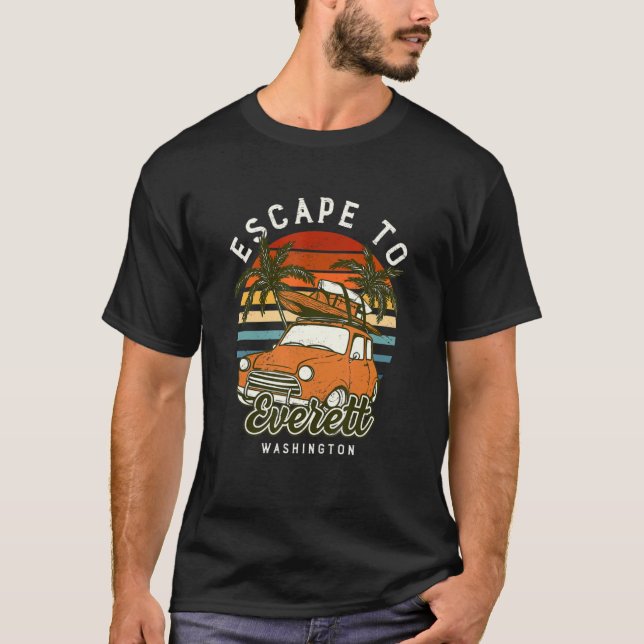 Camiseta Escape Para A Praia Everett Washington Ocean Wa Su (Frente)