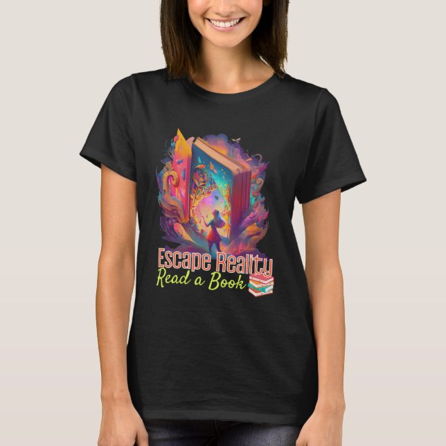 Camiseta Escape Reality Read a Book Lost in a Book Graphic  (Frente)