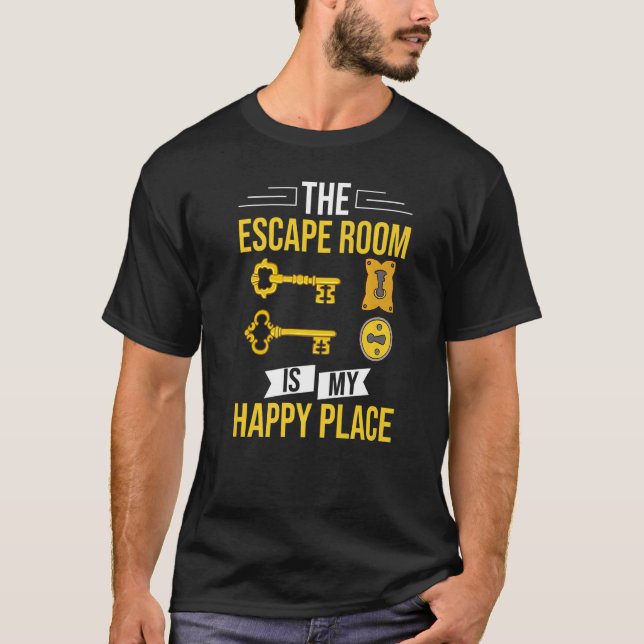 Camiseta Escape Room Game Exit Puzzle Boxes Board Horror   (Frente)