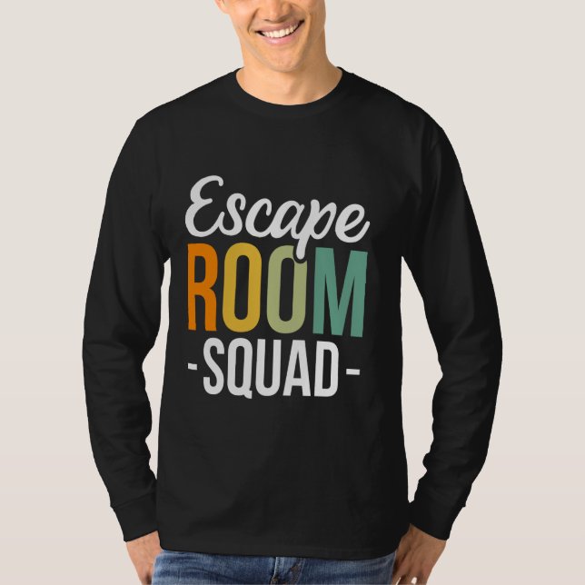 Camiseta Escape Room Squad Solucionando o Problema do Jogo  (Frente)