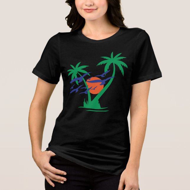 Camiseta Escape tropical: Sunset in Flight (Frente)