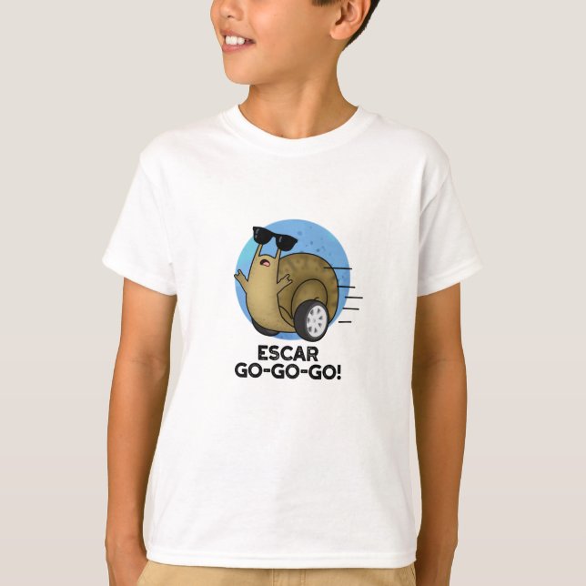 Camiseta Escar-go-go Engraçado Caracol Francês (Frente)