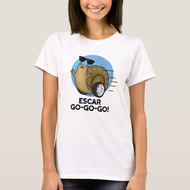 Camiseta Escar-go-go Engraçado Caracol Francês (Frente)
