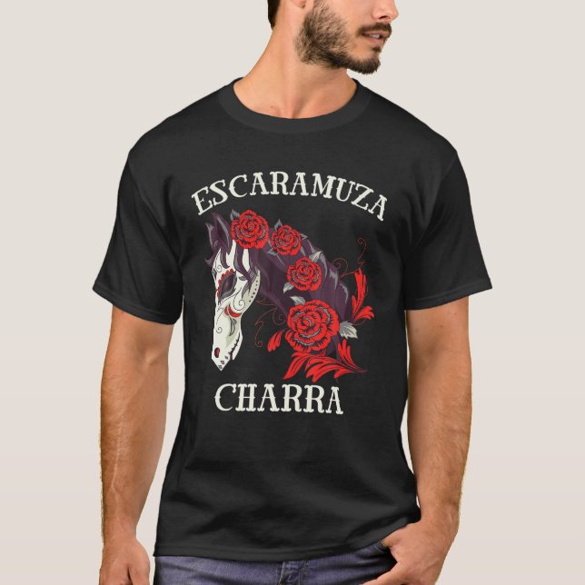 Camiseta Escaramuza Charra Hores Mulheres Mexicanas Açúcar  (Frente)
