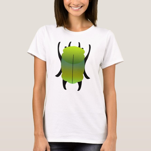 Camiseta Escaravelho com Gradiente Verde e Turquesa (Frente)