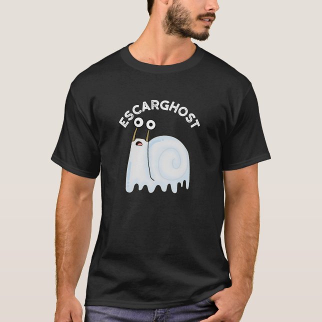 Camiseta Escarghost Funny French Ghost Snail Pun Dark BG (Frente)