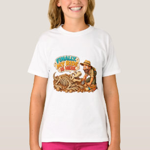 Camiseta Escavação de Fóssil de Dinossauro Engraçado