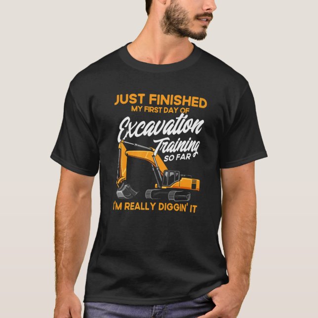 Camiseta Escavação do Operador de Construção da Escavadora (Frente)