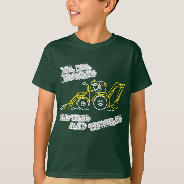 Camiseta Escavação, escavação, obscuridade de escavação do (Frente)