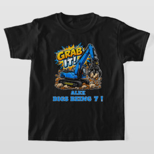 Camiseta Escavadeira Azul Personalizada Grab It