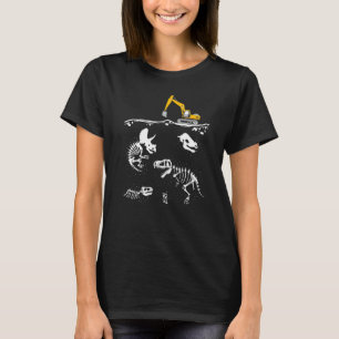 Camiseta Escavadeira de fósseis de dinossauro Esqueleto de