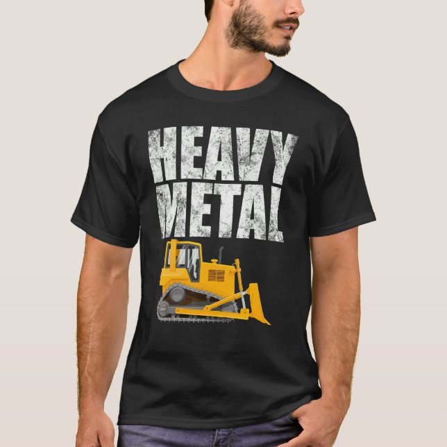 Camiseta Escavadeira de Metal Pesado Bulldozer Construção E (Frente)