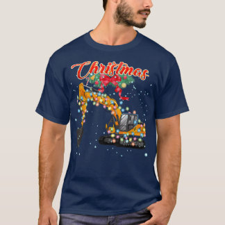 Camiseta Escavadeira de Natal, Escavadeira com Luzes de Nat
