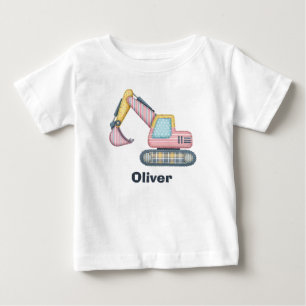 Camiseta Escavadeira de Patchwork Fofa
