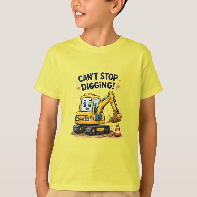 Camiseta Escavadeira que Não Para de Cavar (Frente)