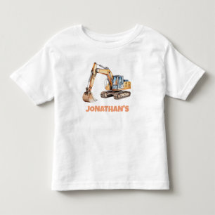 Camiseta Escavadeira Veicular de Construção de Nome Persona