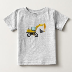 Camiseta Escavador Amarelo-Cinto para Crianças