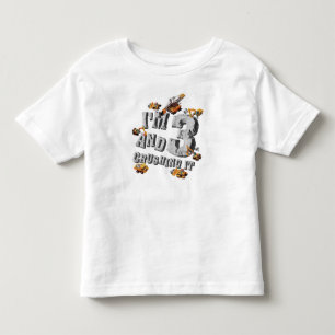 Camiseta Escavador de aniversário de 3 anos de Construção d