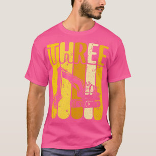 Camiseta Escavador de Carros-Caminhões de Construção aniver