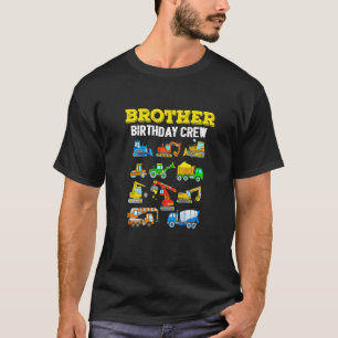 Camiseta Escavador de Construção da Tripulação de Aniversár