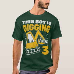 Camiseta Escavador De Construção De Carro De 3 Caminhões