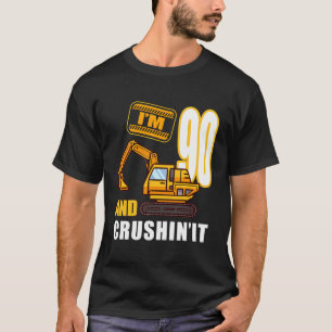 Camiseta Escavador de Construção de Veículos de Aniversário