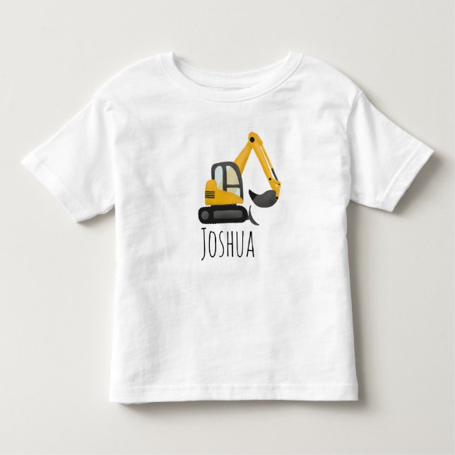 Camiseta Escavador de Digger e Nome da Zona de Construção B (Frente)