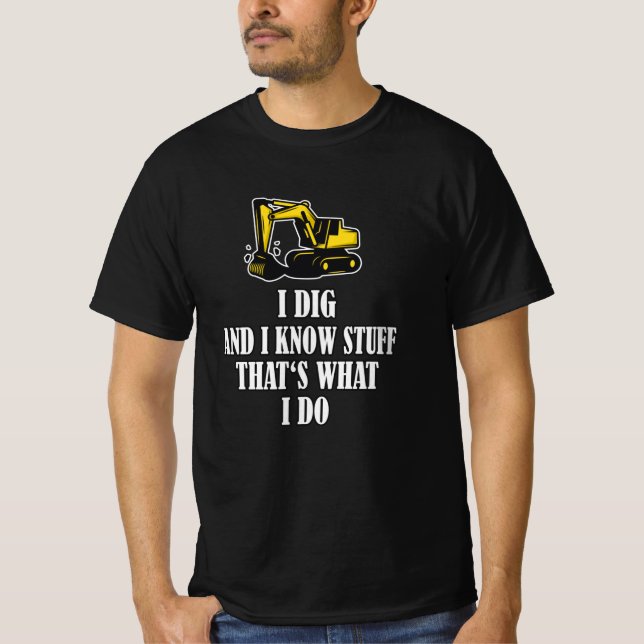 Camiseta Escavador Funny Construction Worker (Frente)