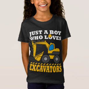 Camiseta Escavador Oferece Crianças Construindo Escavador 