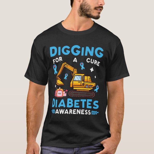 Camiseta Escavador Para Uma Sensibilização Para Diabetes Cu (Frente)