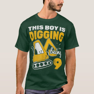 Camiseta Escavadora De Construção De Caminhão De 9 Meninos