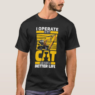 Camiseta Escavar o escavador de gatos com escavador de equi