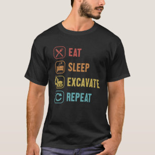Camiseta Escavar Suspensão Repetir Escavador de Backhoe do