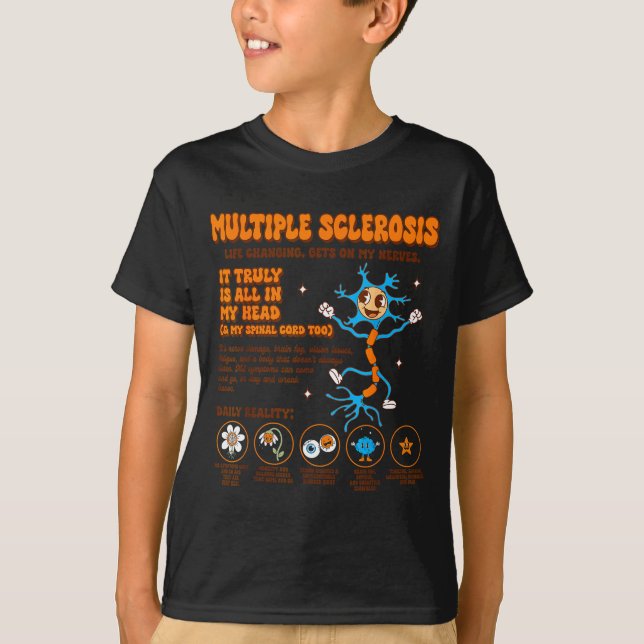 Camiseta Esclerose Múltipla Conscientização Me Irrita Em  (Frente)