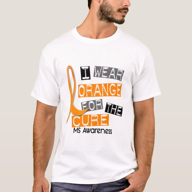 Camiseta Esclerose múltipla do MS eu visto a laranja para a (Frente)