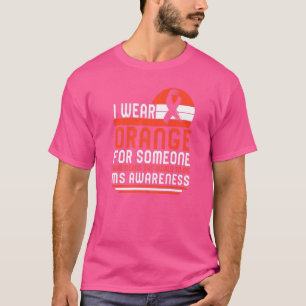 Camiseta Esclerose Múltipla Eu Visto Faixa Laranja Senhora 