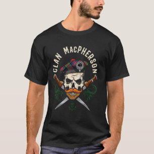 Camiseta Escocês Clan MacPherson Surname Skull Dirks Tarta