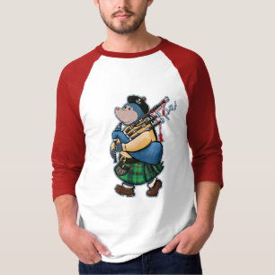 Camiseta Escocês De Kintyre Marchando Com Bagpipe