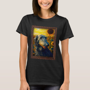 Camiseta Escocês Deerhound Pintura Flor De Girassol Mãe W