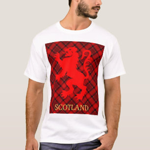 Camiseta Escocês Red Lion Rampant em Tartan