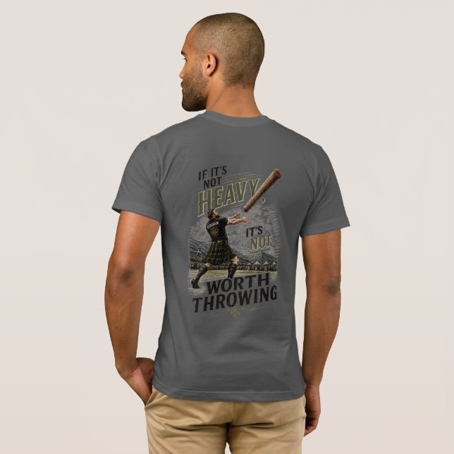 Camiseta Escocesa de Caber de Peso Pesado (Parte Traseira Completa)