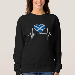 Camiseta Escócia - Coração Batimento da Bandeira da Escócia