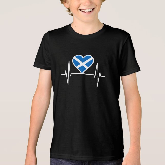 Camiseta Escócia - Coração da Bandeira da Escócia (Frente)