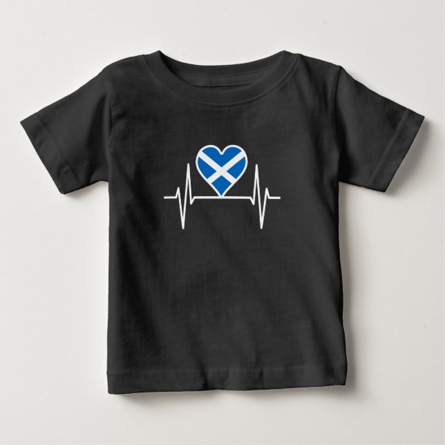 Camiseta Escócia - Scotland Flag Heartbeat (Frente)