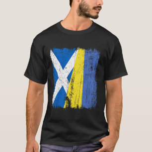 Camiseta Escócia Ucrânia Meia Bandeira Escocesa Ucraniana H