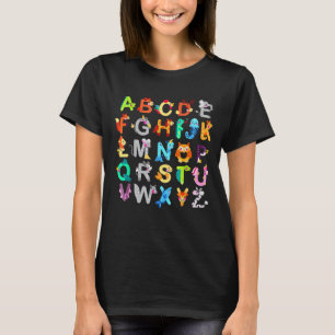 Camiseta Escola Alfabetização ABC Aprendizagem Para Criança
