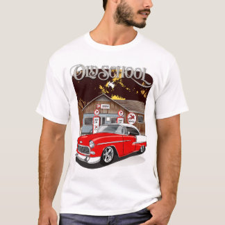 Camiseta Escola Antiga de Chevrolet Bel Air, 1955, Vermelho