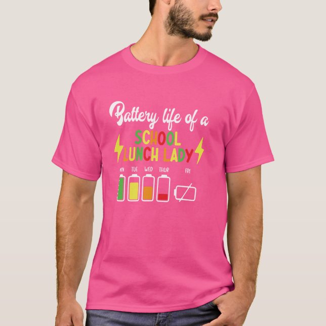 Camiseta Escola Cafeteria Trabalhava Bateria Vida Útil De U (Frente)